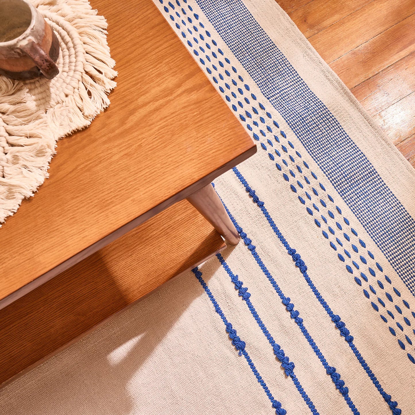 Textured Cotton Kilim Rug
