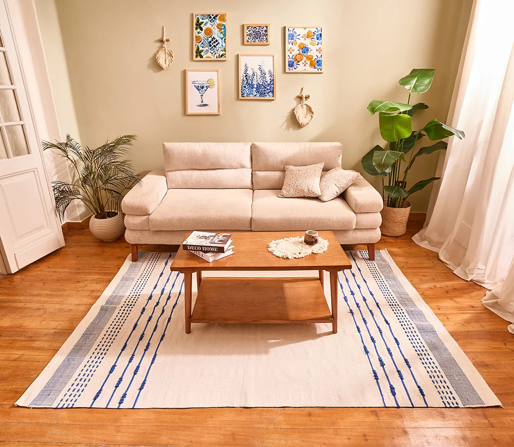 Textured Cotton Kilim Rug