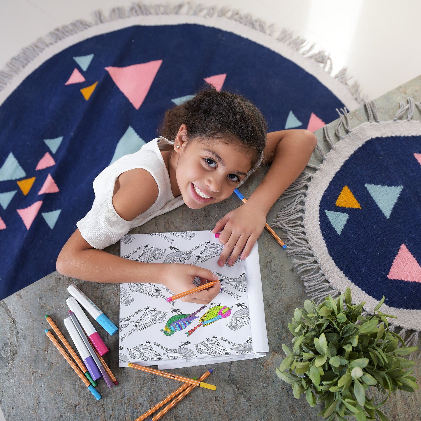 Wandering Triangles Kilim Rug