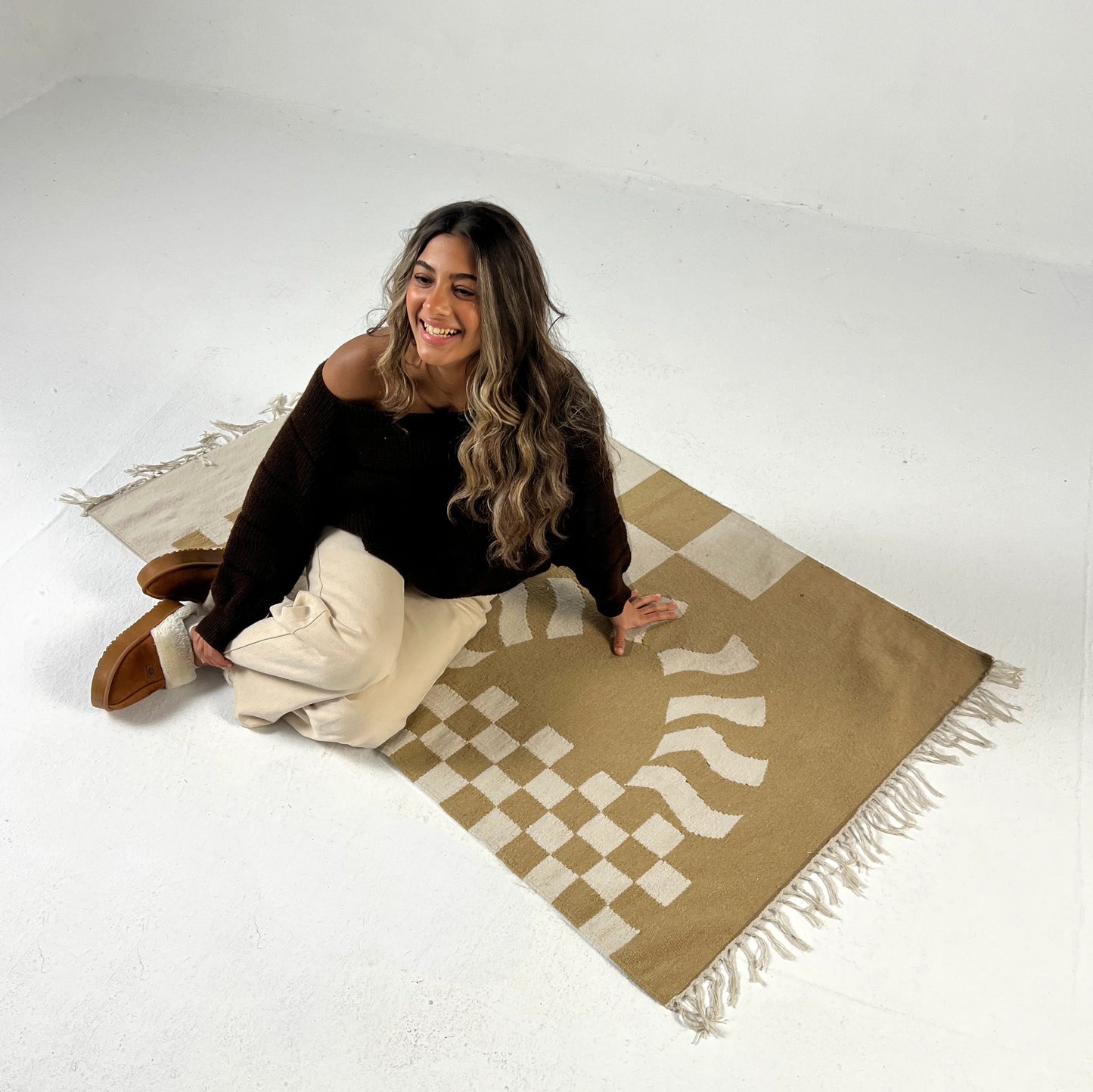 Checkerd Kilim Rug
