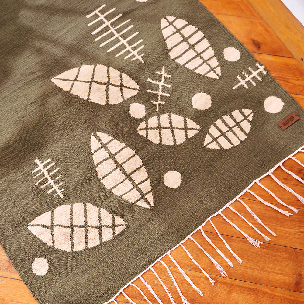 Leaves Cotton Kilim Rug