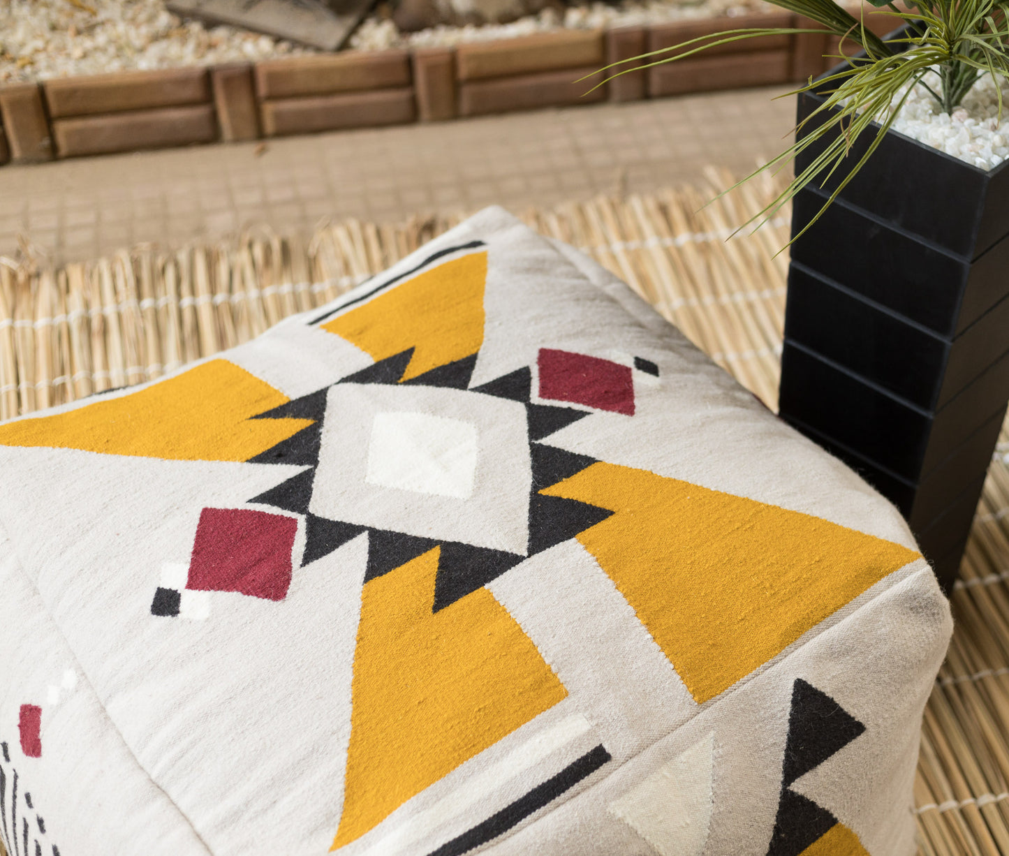 Shining Sun Kilim Pouf