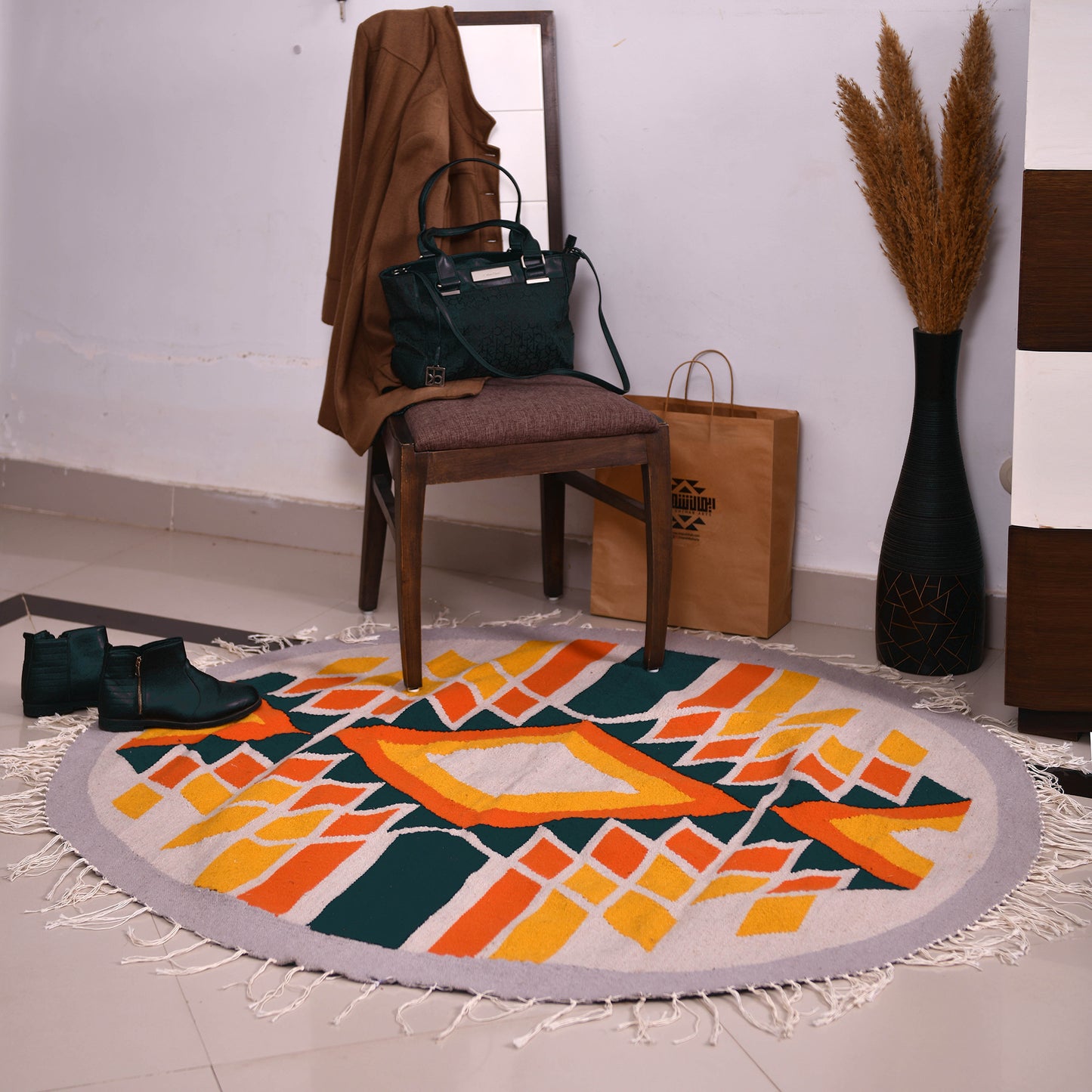 Summer Vibes Kilim Round Rug